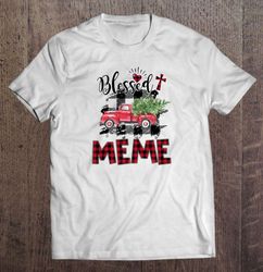 blessed meme red plaid christmas tee t-shirt