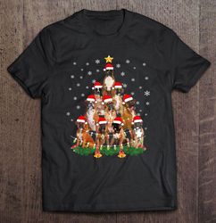 boxer dog christmas tree t-shirt