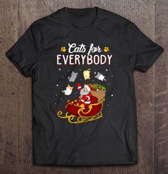 Cats For Everybody Funny Ugly Christmas Slim Fit Tee Shirt
