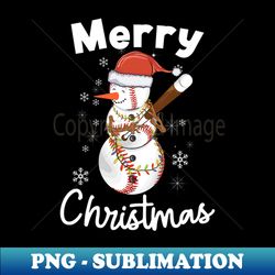 merry christmas snowman playing baseball for baseball fans - trendy sublimation digital download - stunning sublimation graphics