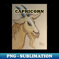 capricorn the goat zodiac sign - premium png sublimation file - vibrant and eye-catching typography