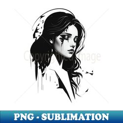 girl closing eyes - digital sublimation download file - spice up your sublimation projects