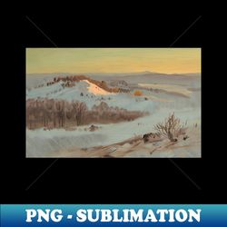 hudson valley new york in winter by frederic edwin church - special edition sublimation png file - vibrant and eye-catching typography