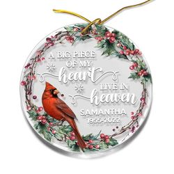 personalized acrylic cardinal memorial ornament dad memory
