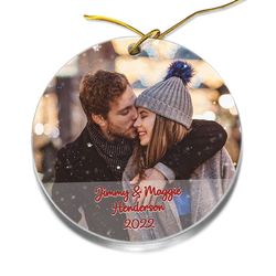 personalized acrylic couple ornament custom photo