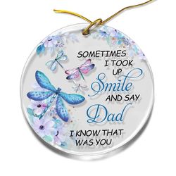 personalized acrylic dragonfly memorial ornament dad memorial