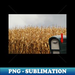 rural mailbox and cornfield - artistic sublimation digital file - enhance your apparel with stunning detail