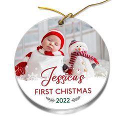 personalized acrylic ornament babys girl first christmas