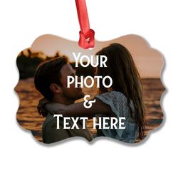 personalized aluminum couple ornament custom photo and text