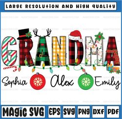 personalized names  grandma  holiday png, grandma christmas, grandkids png, grandma's favorite ornaments kids png christ