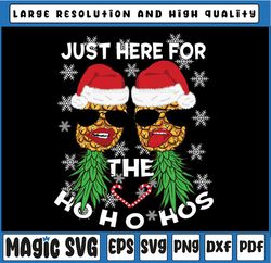 swinger christmas party here for the ho ho hos pineapple svg, san-ta christmas here for the hos pineapple funny svg, ins