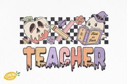 retro halloween teacher png  ,halloween png, cute halloween, cute halloween svg,funny halloween 18