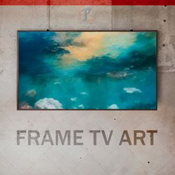 samsung frame tv art digital download, frame tv art abstraction, frame tv art modern, green underwater world, expressive