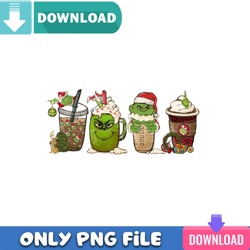 grinch coffee drink png perfect sublimation design download