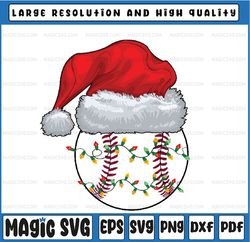 baseball christmas santa hat - funny baseball xmas holiday png, christmas baseball png, sublimation design