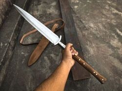 26.0 beautiful custom handmade d2 steel hunting spear sword with sheath