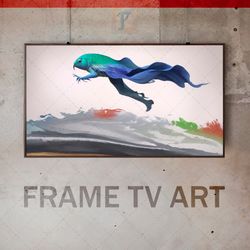 samsung frame tv art digital download, frame tv art avant-garde, frame tv art modern, frame tv art man with a fish head