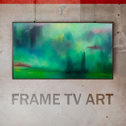 samsung frame tv art digital download, frame tv art abstraction, frame tv art modern, green underwater world, expressive