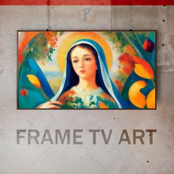 samsung frame tv art digital download, frame tv art prayer imagery, frame tv avant-garde byzantine iconography, bright