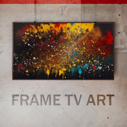 samsung frame tv art digital download, frame tv art abstraction, frame tv art modern, jackson pollock style, expressive