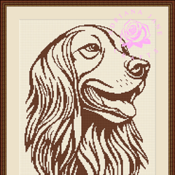 dog cross stitch pattern | dog plastic canvas pattern | digital pdf pattern | dog in sepia