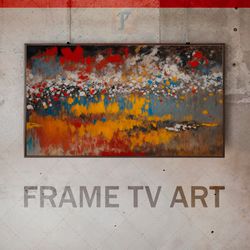 samsung frame tv art digital download, frame tv art abstraction, frame tv art modern, jackson pollock style, expressive