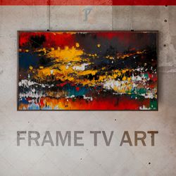 samsung frame tv art digital download, frame tv art abstraction, frame tv art modern, jackson pollock style, expressive