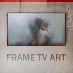 samsung frame tv art digital download, frame tv art avant-garde, frame tv art modern, frame tv art two people hug