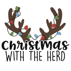 christmas with the herd svg, christmas svg, xmas svg