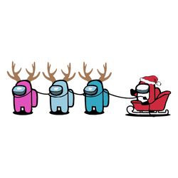 among us santa sleigh svg, christmas svg, xmas svg