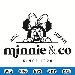 please return to minnie and co since 1928 svg, disney svg, cartoon svg