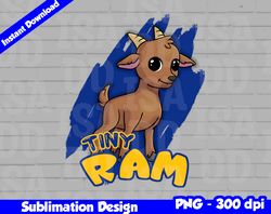 rams png, football mascot, tiny ram t-shirt design png for sublimation, tiny sport mascot design