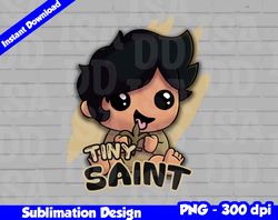 saints png, football mascot, tiny saint t-shirt design png for sublimation, tiny sport mascot design