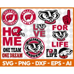 wisconsin badgers svg bundle, wisconsin badgers logo, sport svg, ncaa svg, png, dxf, eps wisconsin badgers png