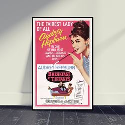 breakfast at tiffany's movie canvas wall art, room decor, living room decor, art canvas for gift, beautiful movie print,