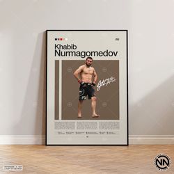 khabib nurmagomedov poster, mma poster, boxing poster, sports poster, mid-century modern, motivational poster, sports be