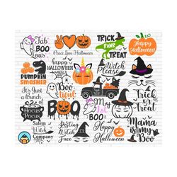 Halloween SVG Bundle, Halloween svg, Ghost svg, Hocus Pocus svg, Pumpkin svg, Boo svg, Trick or Treat svg, Witch svg, Cricut, Silhouette PNG