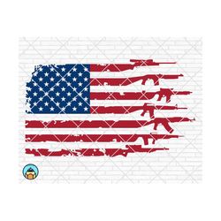 American Flag with Guns svg, Guns Flag svg, Military Flag svg, Army svg, Bullet Flag, Rifle Flag svg, Patriotic Svg, Distressed USA Flag dxf