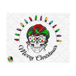 Merry Christmas Skull svg, Winter svg, Christmas svg, Momlife svg, Winter Quote, Winter Decor svg, Cut File, Cricut, Silhouette, PNG