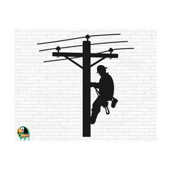 Lineman Electrician SVG, Power Pole svg, Lineman svg, Electrician svg, Instant Download, Cut Files, Cricut, Silhouette, Png, Svg, Eps, Dxf