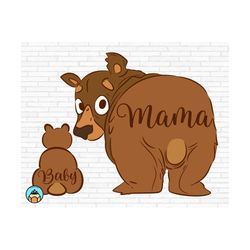 bear family svg, mama bear svg, baby bear svg, clipart