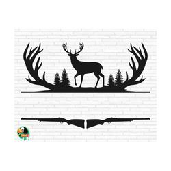 deer hunting frame svg, deer name frame svg, hunt svg, hunter svg, hunting monogram svg, hunting rifle svg,  cut files, cricut, png, svg