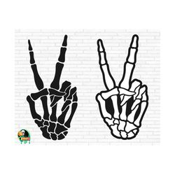 skeleton peace sign svg, skeleton peace hand svg, skeleton peace svg, skeleton peace sign cut files, cricut, silhouette, png, svg, eps, dxf