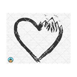 heart svg | mountains svg | adventure svg | cut file | printable vector clip art | adventure cut file | heart camping digital file