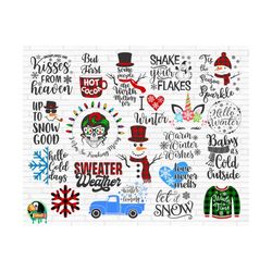 winter svg bundle, christmas svg, holiday svg, winter svg, winter for shirts, winter quotes, winter cut files, cricut, silhouette, png