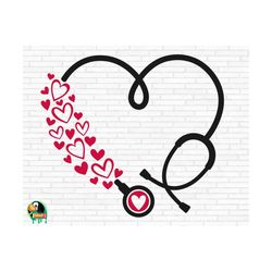 valentine's day stethoscope svg, heart nurse svg, valentine's day svg, valentine svg, heart stethoscope svg, cut files, cricut, png, svg