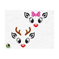 rudolph the red nosed reindeer svg, christmas reindeer svg, rudolph face svg, rudolph reindeer cut files, cricut, silhouette, png, svg, eps