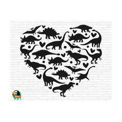 dinosaur heart svg, dinosaur svg, heart svg, valentine's day svg, kid's shirt, dino svg, t-rex svg, raptor svg, cut files, cricut, png, svg