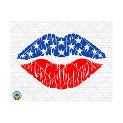 usa lips kiss svg, lips flag svg, kiss svg, 4th of july svg, patriotic svg, american flag svg, dxf, eps, cricut, silhouette, cut file
