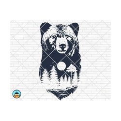 bear svg | camping svg| grizzly bear svg | cut file | png | printable vector clip art | camping cut file | forest svg | nature svg